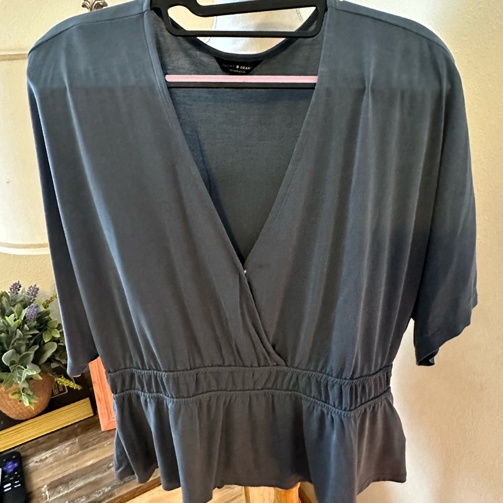 Lucky Brand Blue Blouse Size Large